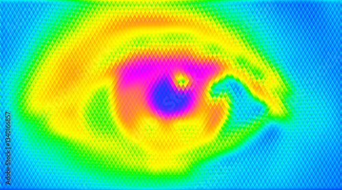 Vector Vibrant Thermal Imaging of Eye Pattern