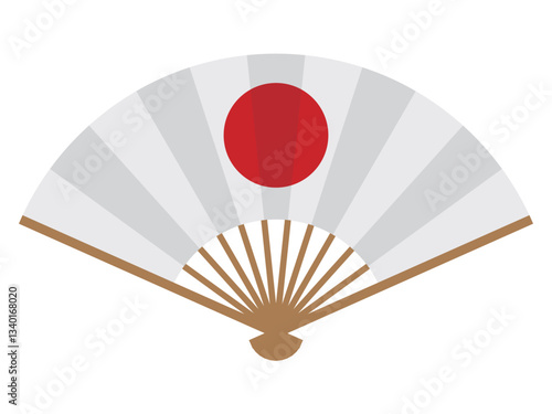 日の丸の扇子のイラスト