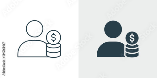Personal Finance Icon Vector Illustration. Concept of Income, Salary, Savings, investment, Individual Earnings, or Financial Growth symbol 