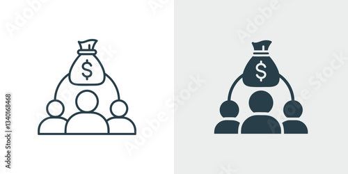 Crowdfunding Icon Vector. Concept of Group Funding, Collective Investment, joint venture, fundraising, investment, community funding Illustration