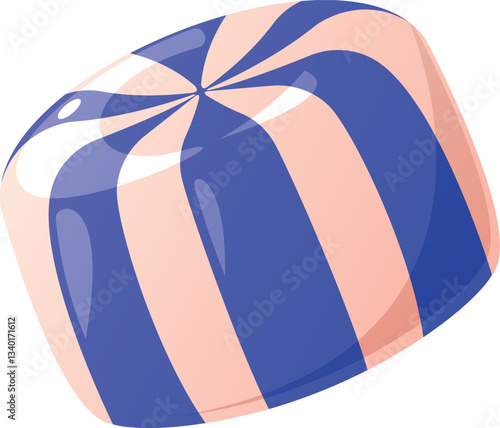 Striped caramel candy vector illustration
