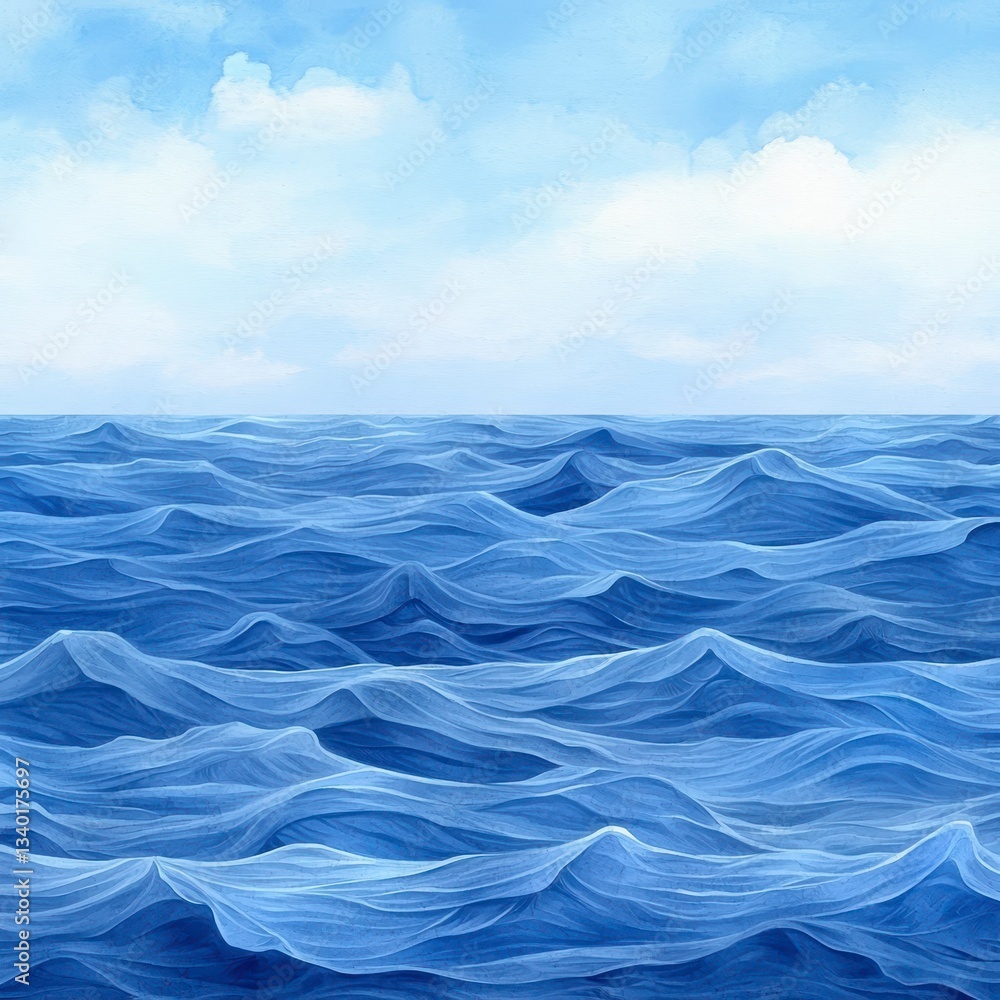 Serene Ocean Landscape Under a Blue Sky Serene Ocean Landscape Under a Blue Sky
