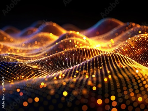 Golden Wave Digital Landscape: Abstract Tilt-Shift Photography