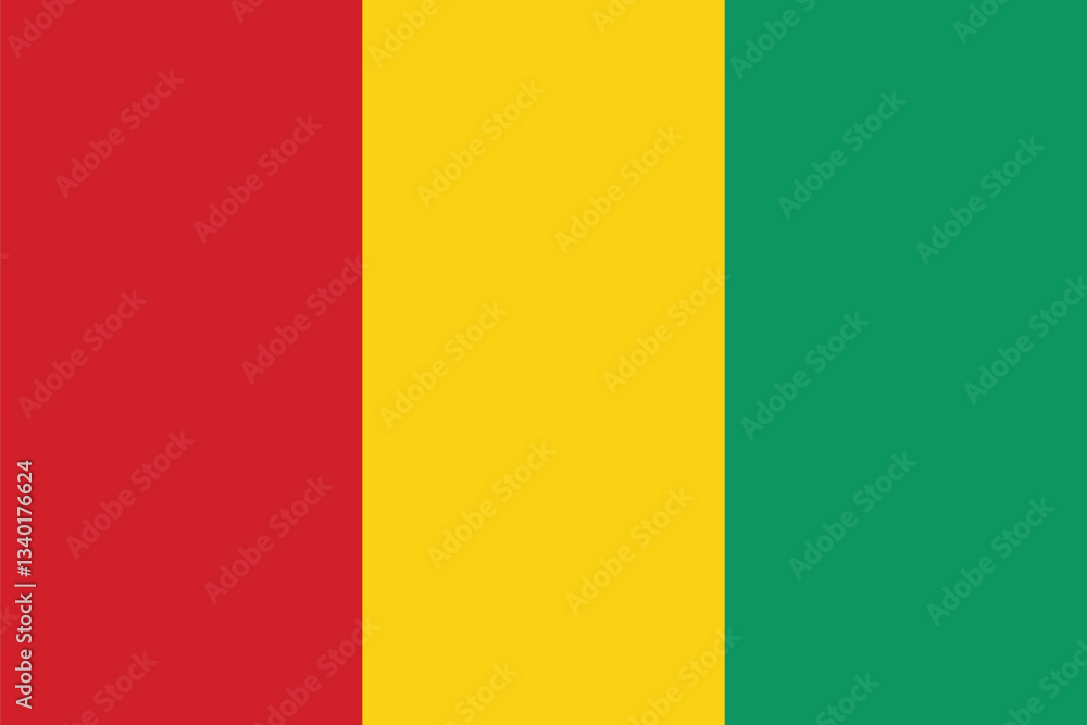 Fototapeta premium National flag of Guinea vector image