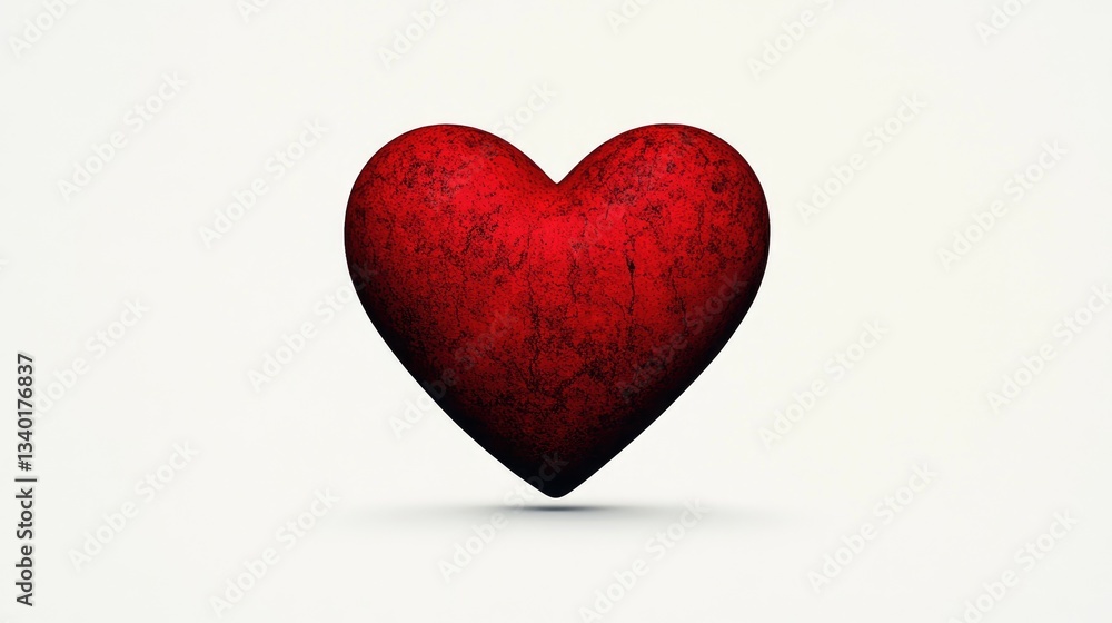 Obraz premium Red heart shape, textured