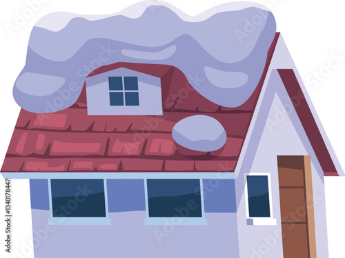 Snow-covered home building after blizzard