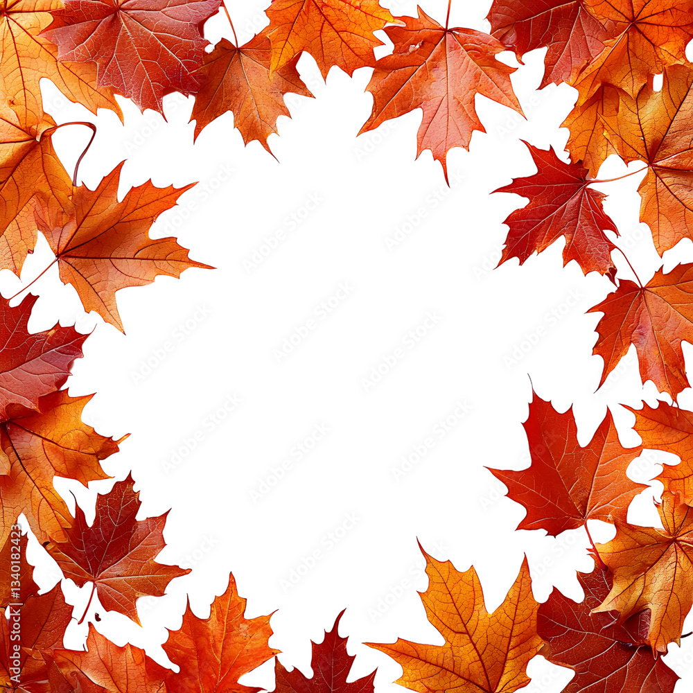 autumn maple leaves frame on white background autumn maple leaves frame on white background