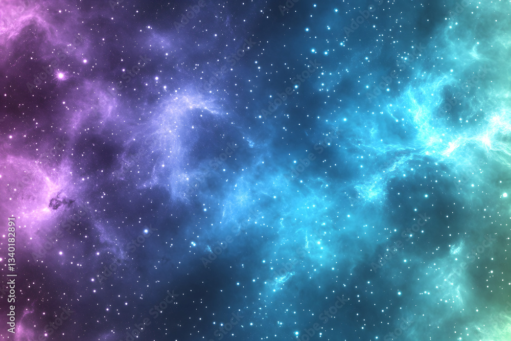 Fototapeta premium Cosmic Nebula: Stars Shine Brightly in Space