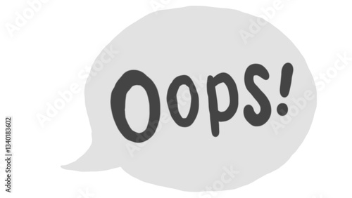 Hand-drawn speech bubble with the word 