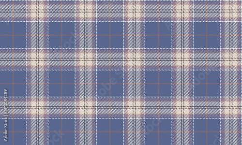 Seamless plaid pattern, blue, cream, white, orange, beautiful classic, suitable for fashion design clothes, skirts and pants, vector illustration.