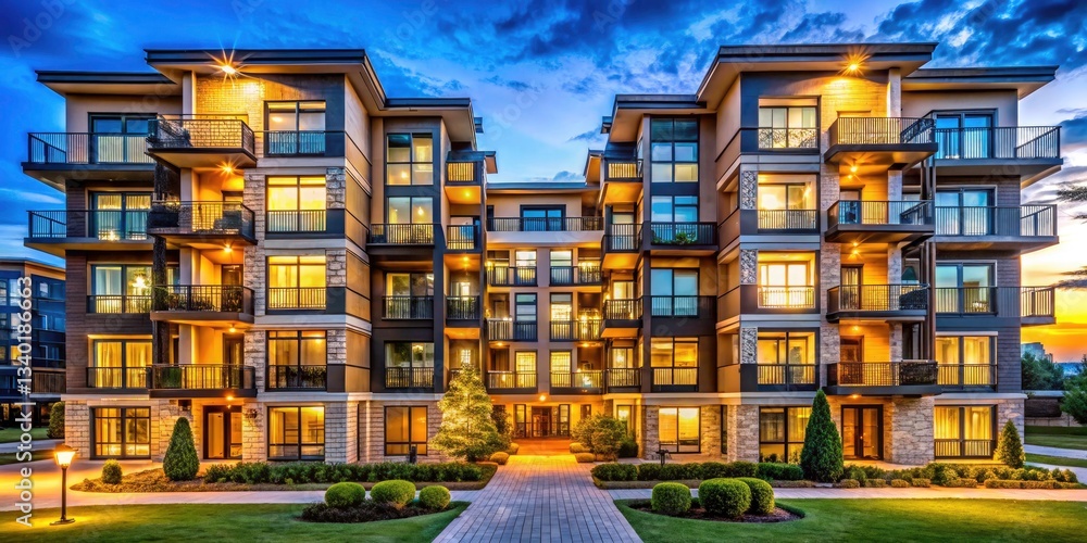 Symmetrical Condo Building Exterior Photography - Multiple Units, Urban Exploration, Architecture Symmetrical Condo Building Exterior Photography - Multiple Units, Urban Exploration, Architecture