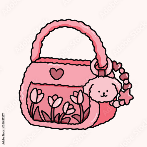 CUTE PINK BAG DIGITAL ILLUSTRATION