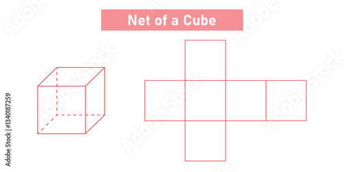 Net of a Cube in Mathematics.