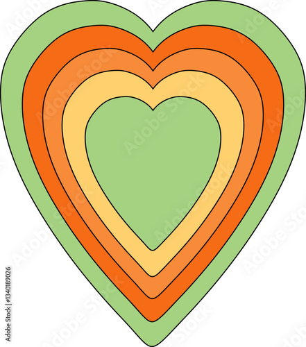 Groovy Retro Rainbow Element Set