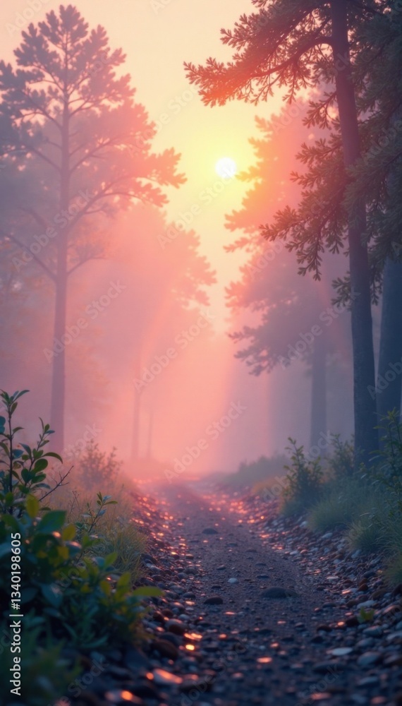 Obraz premium Hazy misty atmosphere with soft gradient colors , gradient, misty