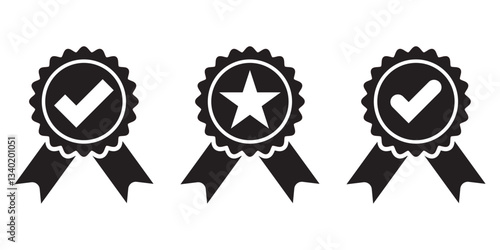 Set Multiple Batch Abstract certified Batch Label Icon Vector illustration. Batch icon. Variety Design.