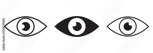 Eye icon set. Eyesight Healthcare and Medical sign and symbol. Retina scan eye icons. Variety Eyes collection. Eye silhouette stock vector. EPS 10