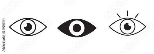 Eye icon set. Eyesight Healthcare and Medical sign and symbol. Retina scan eye icons. Variety Eyes collection. Eye silhouette stock vector. EPS 10