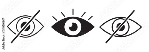 Eye icon set. Eyesight Healthcare and Medical sign and symbol. Retina scan eye icons. Variety Eyes collection. Eye silhouette stock vector. EPS 10