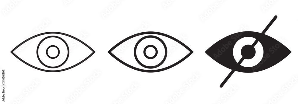 Set of Eye icon Design Template, Icon Symbol. Eyesight symbol. Simple Design. Eps 10