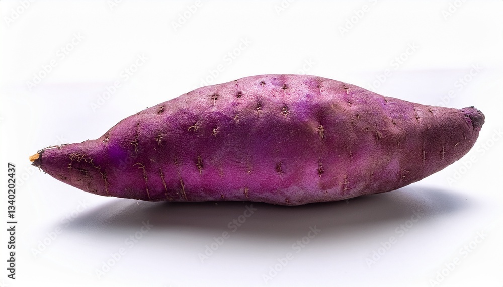 Vibrant Sweet Potato: A single, organically grown sweet potato with its earthy, purple skin showcased Vibrant Sweet Potato: A single, organically grown sweet potato with its earthy, purple skin showcased