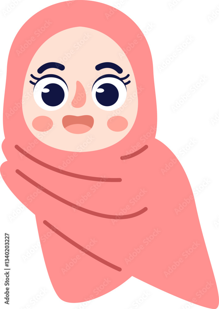 Cute Hijab Girl Style Illustration Element Cute Hijab Girl Style Illustration Element