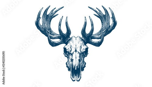 elk skull vector illustration
