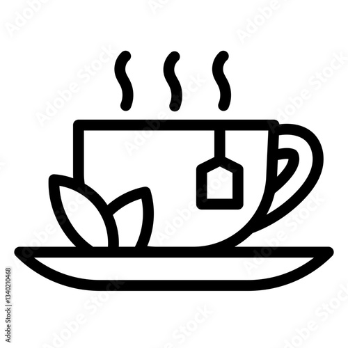 a cup of hot tea line icon
