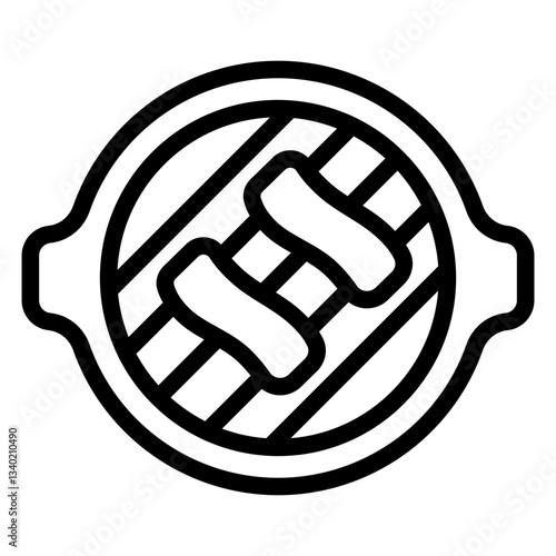 korean bbq line icon