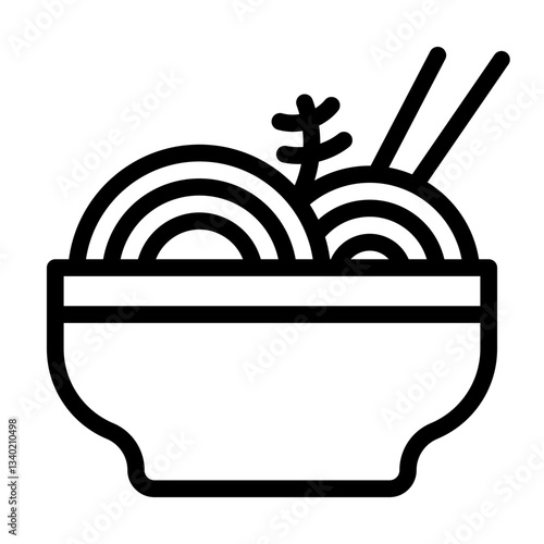 noodle in the bowl line icon