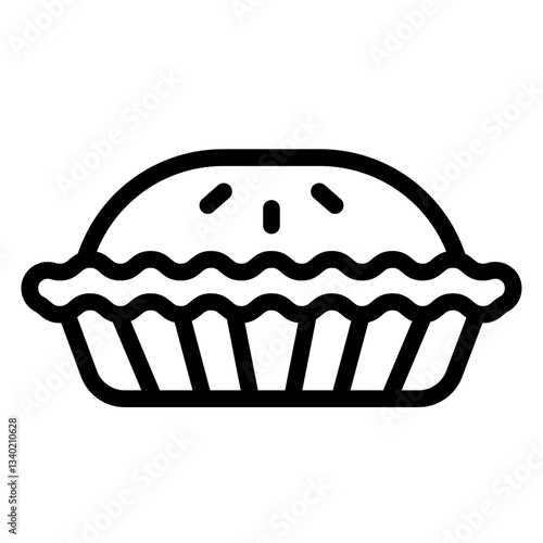 apple pie line icon