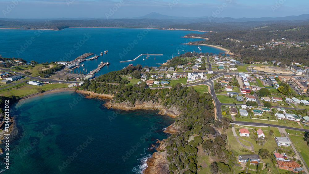 Fototapeta premium The New South Wales south coast town of Eden and Twofold bay .