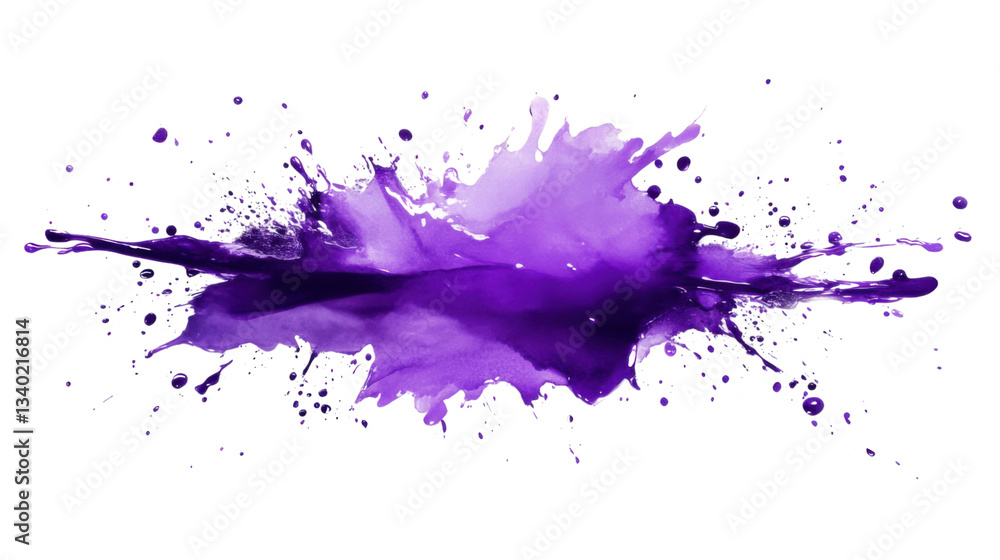 Fototapeta premium Purple paint splashing on transparent background
