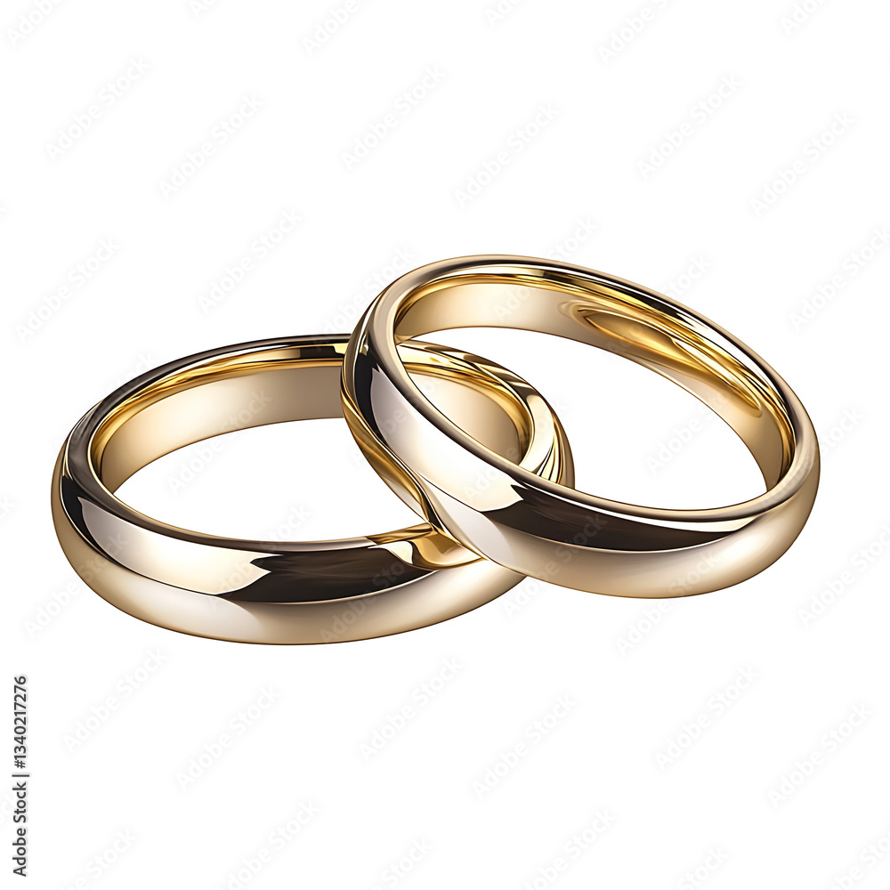 Shiny and sophisticated golden wedding rings representing the eternal bond and commitment between two people in love Shiny and sophisticated golden wedding rings representing the eternal bond and commitment between two people in love
