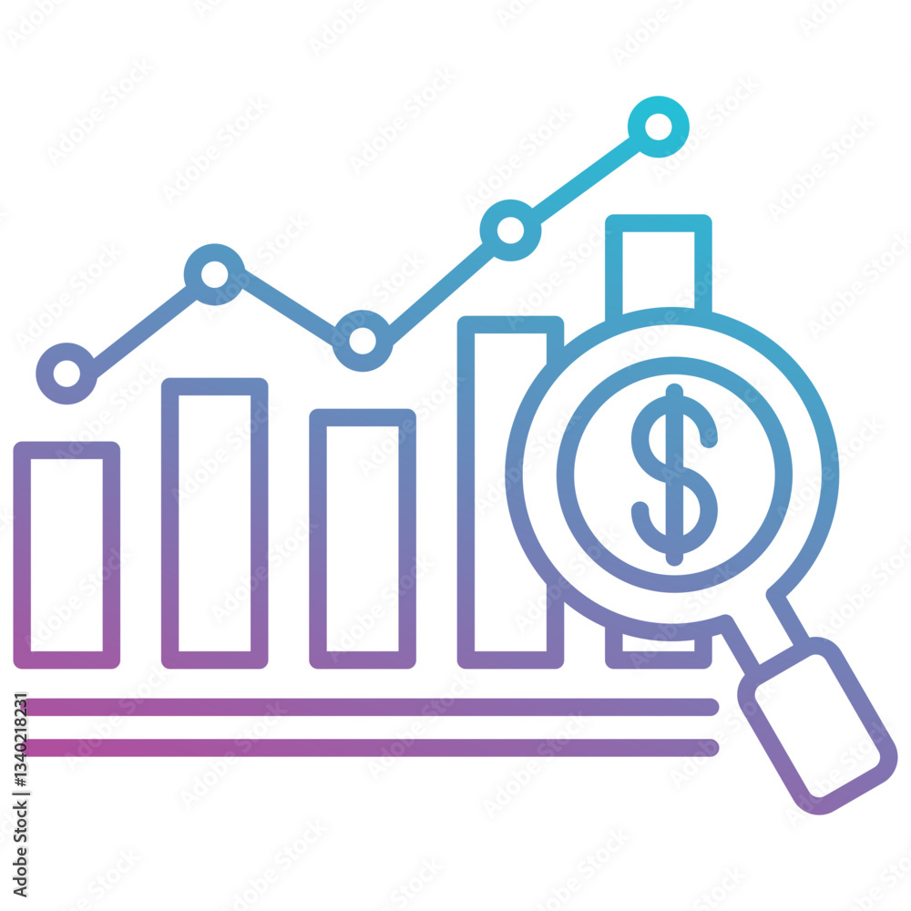 Market Analysis icon element for design