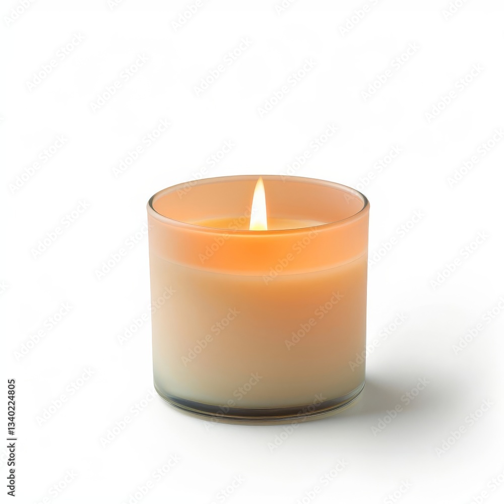 Simple yet elegant candle illuminating a warm glow in a dark room evoking calmness, serenity, and peaceful ambiance Simple yet elegant candle illuminating a warm glow in a dark room evoking calmness, serenity, and peaceful ambiance