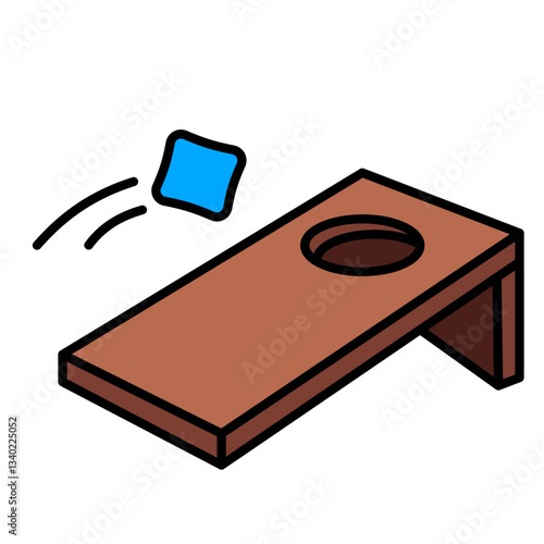 Bean Bag throw game illustration
