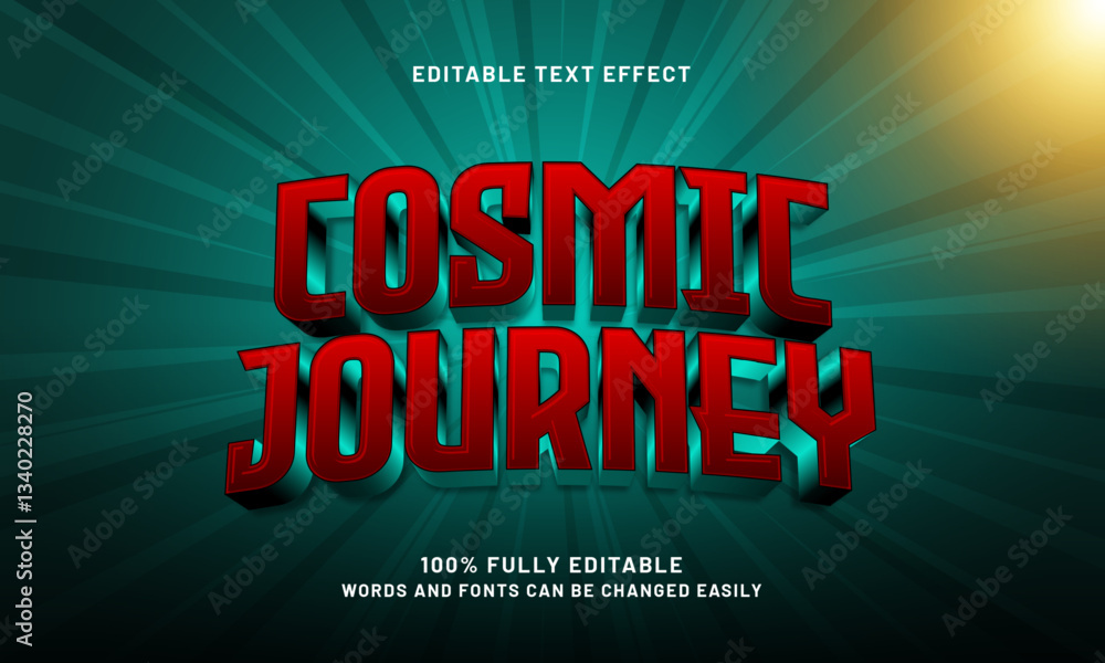 Obraz premium cosmic journey editable text effect with a galaxy and cosmic text style