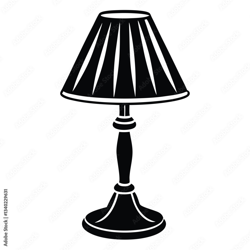 Obraz premium Black desk lamp isolated on white street lamps collection Old street lamp black silhouette, city vintage 