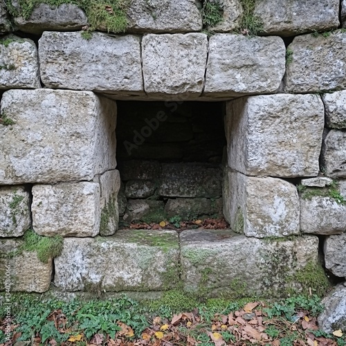 A medieval time portal opening in a stone wall