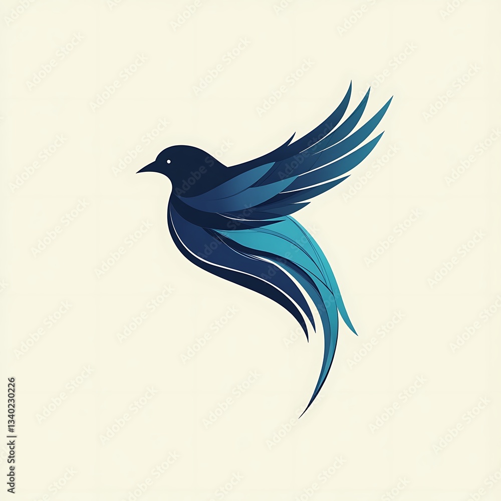 Obraz premium Bluebird in Flight for Abstract Design.