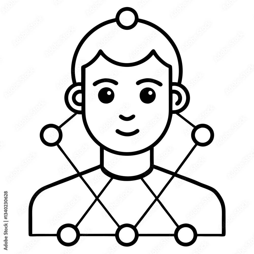 Obraz premium Modern Artificial Intelligence Symbols for Digital and Tech Projects 