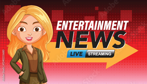 Entertainment News Live Streaming Illustration