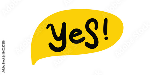 Bold elegant serif typography featuring the word 'Yes!' in a refined and affirmative design, perfect for celebratory prints, positive branding, or motivational art.
