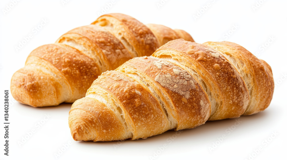 Freshly baked croissants with golden crust Freshly baked croissants with golden crust
