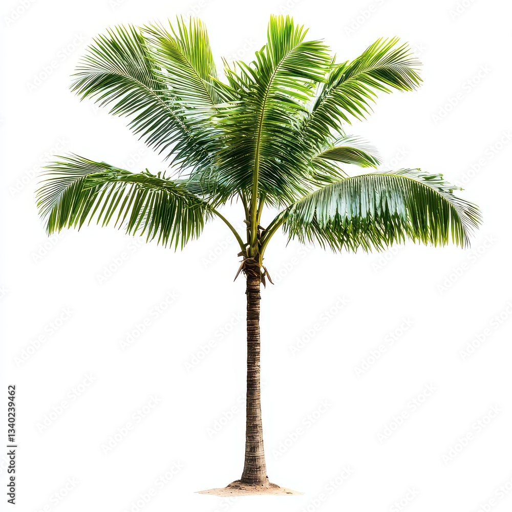 Obraz premium Isolated Palm Tree on White Background Perfect for Tropical Designs