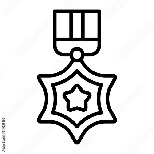 Decorative medal outline icon symbolizing structured excellence
