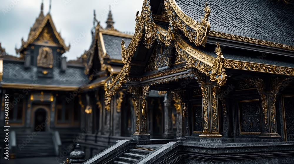 Fototapeta premium Intricate temple architecture ancient city photography cultural heritage close-up artistic detail