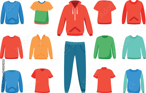 vector illustration of a set of clothes