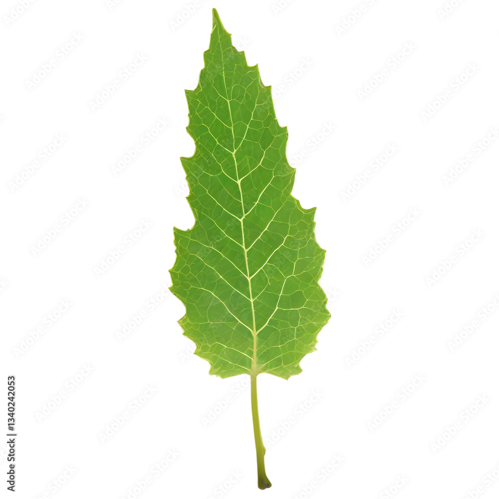 Fresh green grape leaf isolated PNG element on a transparent background.

